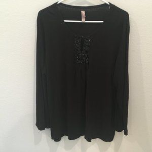 White Stage Black with Jewels Women's Blouse Top, Size 16-18
